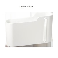 Organisateur de cuisine mural sans perçage, boîte de rangement rectangulaire en plastique moulé par injection avec extraction et support pour sac poubelle