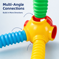 Blocs de construction Pop Tube pliables, connecteurs multi-angles, ensemble de construction pour enfants, jeu créatif