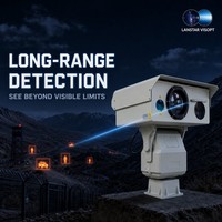 Caméra thermique PTZ à triple objectif longue portée, observation multispectrale jour/nuit, équipement optique extérieur IP67 à pénétration de la brume