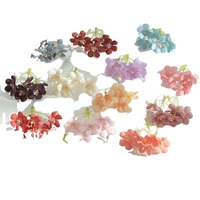 5 Bunga Hydrangea Plastik Buatan Kecil Aksesoris Dekorasi DIY Dekorasi Rumah Bunga Palsu Jepit Rambut Kotak Bunga Segar