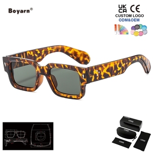 <span class=keywords><strong>Gafas</strong></span> de Sol Clásicas Boyarn para Exteriores, Estilo Vintage Punk, Degradado Verde Oscuro, con Remaches, para Monturas Gruesas - Product Image 1