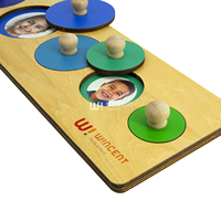 Puzzle en bois à boutons pour trier les formes, jouet éducatif Montessori pour tout-petits, reconnaissance des couleurs, bois naturel, cadeau pour enfants