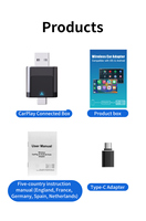 2 en 1 inalámbrico Carplay Android Auto adaptador Plug and Play Smart Dongle Mini USB Dongle para fábrica con cable CarPlay Android Auto