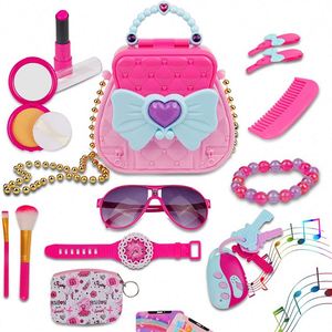 Kit de Maquillaje para Niña, Juguetes para Niñas Pequeñas, Princesa Rosa, Juego de Disfraces para Fiestas, Juguete para Niñas - Product Image 1
