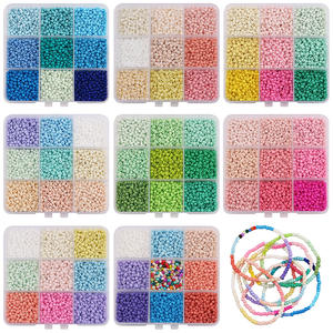 Kit de perles en verre de 3 mm, série colorée, avec trous, perles dispersées, pour bracelet DIY, perles à enfiler, kit DIY, pour l'export. - Product Image 1