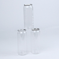 Bocaux en plastique PET à ouverture facile avec anneau de traction et couvercle de qualité alimentaire, transparents, pour boissons énergisantes, sodas, gâteaux, bonbons et lait