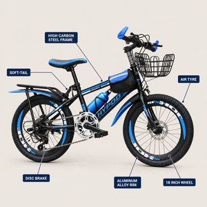 Vélo de montagne pour enfants de 18 <span class=keywords><strong>pouces</strong></span>, garçons et filles, cadre en acier à haute teneur en carbone, roues en alliage d'aluminium à vitesse unique, VTT - Product Image 3