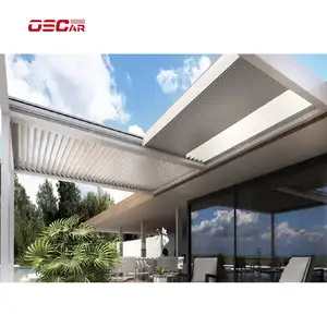 Single Layer Roof Pure Aluminium Pergola Louver Adjustable 10 X 13' Louvered Pergola For Garden