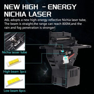 Système d'éclairage automobile Sanvi, projecteur laser bi-LED A6L de 3 pouces, phare 57-72W 6000K, bi-LED laser super lumineux - Product Image 2