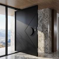 Porte pivotante moderne en aluminium insonorisée et étanche avec moustiquaire magnétique pour entrée extérieure d'hôtel et de villa