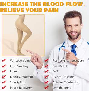 Unisex hoge taille elastische panty's met gesloten teen, 15-21 mmHg gegradueerde opaquette compressie panty's voor dames en heren - Product Image 6