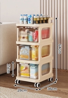 Conteneurs de rangement en plastique empilables en gros avec portes coulissantes et boîtes de rangement amovibles pour îlots de cuisine, chariots et armoires