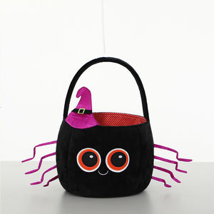 En gros Personnalisé Mignon Halloween Soyeux <span class=keywords><strong>Araignée</strong></span> Trick Or Treat Panier Noir Halloween Bonbons Paniers - Product Image 1