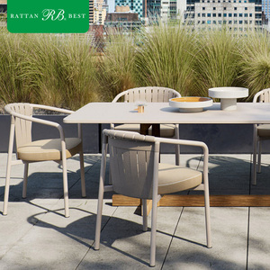 Silla de Comedor Moderna y Resistente con Marco de Aluminio Azul Marino para Jardín, Patio, <span class=keywords><strong>Restaurante</strong></span> y Hotel - Product Image 1