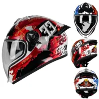 Casque intégral SD ABS léger, sportif et stylé pour moto, unisexe, anti-buée, double visière, durable, toutes saisons, universel