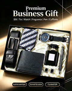 Set Regalo di Lusso <span class=keywords><strong>per</strong></span> Uomo - Orologio al Quarzo, Cintura in Pelle, Penna a Sfera in Confezione Regalo - Regalo Aziendale Promozionale Personalizzato - Product Image 2