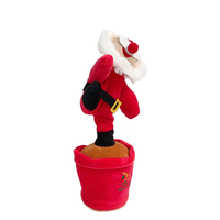 Robot musical chantant et dansant en peluche Père Noël avec rembourrage en coton PP, jouet amusant et mignon pour enfants, cadeau de Noël