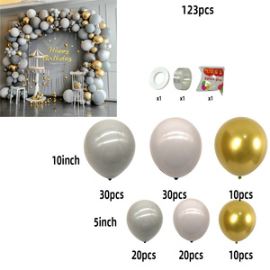 Cadena de bolas de aire de látex gris de alta calidad, decoración de arco, Fondo de fiesta de cumpleaños o boda para niños, diseño de guirnalda - Product Image 6