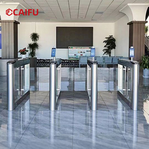 Sistema de Control de Acceso para Edificios de Oficinas y Bibliotecas con Puerta Batiente de Acero Inoxidable, Lector de Tarjetas y Reconocimiento Facial - Product Image 3