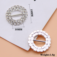 Boucles de ceinture coulissantes en alliage de zinc sans nickel, plaquées argent/or, à deux rangées de strass, pour ceintures et vêtements – Vente en gros