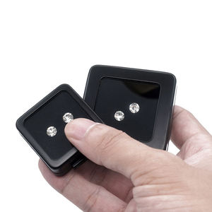 Wholesale <b>Plastic</b> Diamond Jewel <b>Box</b> Jewelry Metal Jewelry Gemstone Display <b>Box</b> Diamond Black <b>White</b> Inner Cushion - Product Image 1