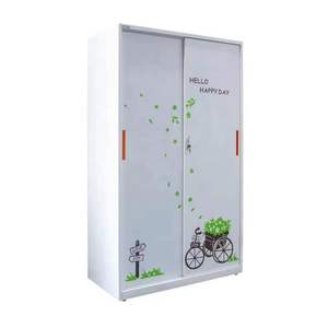 Armoire en acier pour vêtements, armoire de rangement en métal, armoire de chambre, armoire de rangement, armoire à portes coulissantes - Product Image 5