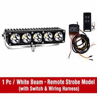 Phare de conduite LED haute puissance pour camions, projecteur tout-terrain dissimulé dans la calandre ou monté sur le toit (1 blanc + télécommande stroboscopique)