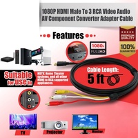 Konverter video hd ke av, hdmi out av in kabel konversi hdmi ke av 3rca komputer ps4 ke kabel rca tv