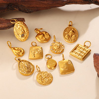Nouveauté 2026 : Breloques personnalisées en acier inoxydable pour enfants, bijoux fantaisie, pendentifs étoile, lune, soleil, fleur, plaqué or 18 carats PVD pour la fabrication de bijoux