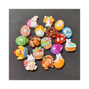 ใหม่งานฝีมืออีสเตอร์เรซินหลังแบนรูปการ์ตูนกระต่ายไข่หลากสี DIY เคสโทรศัพท์มือถือเครื่องประดับเครื่องประดับ - Product Image 5