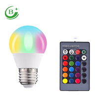 Ampoule LED E27 5W 16 couleurs RVB avec télécommande sans fil Ampoules RVB intelligentes
