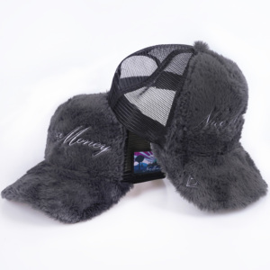 Sang trọng lưới thoáng khí trở lại Mũ bóng chày tùy chỉnh Thỏ lông mờ nhung trucker cap <span class=keywords><strong>hat</strong></span> - Product Image 3