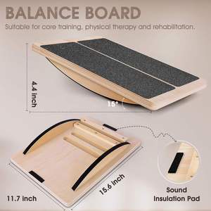 Tabla de Equilibrio Profesional 2 en 1 de Madera con Inclinación Ajustable para Estirar Rodillas, Talones, Pies y Piernas, Ecológica, para Promoción Deportiva - Product Image 4