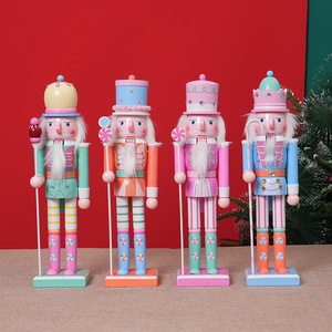 YUELIAN Décoration de Noël 30CM Série Bonbons Soldat Casse-Noisette en Bois Peint à la Main Ornement Décoratif pour la Maison Cadeau de Noël - Product Image 1