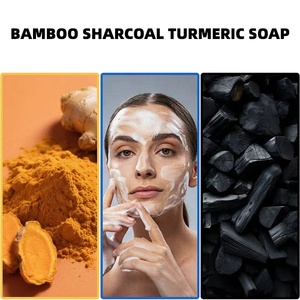Jabón Corporal Artesanal de Cúrcuma y Carbón Vegetal con Ácido Kójico para Combatir el Acné, Desintoxicante, Limpieza Profunda, Jabón Herbal para Piel Grasa con Tendencia al Acné - Product Image 2