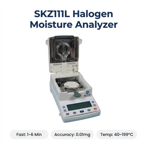 Humidimètre halogène SKZ111L-1 0,01 % RS232 avec arrêt automatique et stockage de 15 groupes, humidimètre numérique pour céréales, aliments et tests en laboratoire - Product Image 1