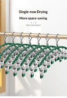 Cedar space En gros, Séchoir à linge à 10 pinces en acier inoxydable courbé, avec serrage robuste, gain de place et conception antidérapante