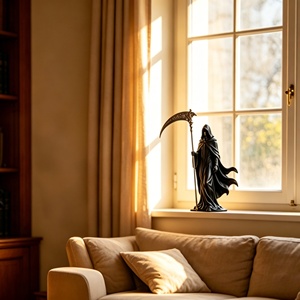 Escultura de Grim Reaper de Tamaño Personalizable, Decoración Grande para Exteriores o Pequeña para Escritorio, Estatua de Resina para Arte de Diseño en Exteriores y Hogar - Product Image 4