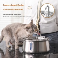 Distributeur d'eau automatique portable en acier inoxydable pour animaux de compagnie (chiens et chats) 4L avec capteur de niveau et filtration/purification de grande capacité