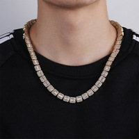 Collier en laiton style hip-hop avec chaîne en bambou et zircon, fermoir tendance, accessoire de mode unisexe, vente en gros