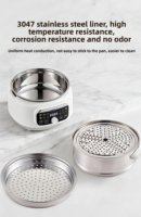 Casserole électrique multifonctionnelle en acier inoxydable de 15 L, grande capacité, commande tactile, cuisson à la vapeur