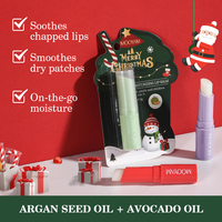 MOOYAM Bálsamo Labial Hidratante Rojo Diseño de Navidad Sabores de Uva de Fresa Nutritivo Labio Seco Nutritivo para Piel Múltiple