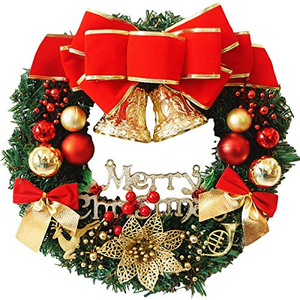 Couronne de Noël artisanale de luxe moderne réutilisable et écologique pour la décoration intérieure, idéale comme cadeau - Product Image 1