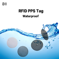 Étiquette RFID intelligente PPS 30 mm pour la gestion du linge, mémoire 1K bits ICODE SLIX, étiquettes électroniques à induction, jetons industriels lavables à l'eau