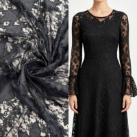 Nouveau design 2026 – Tissu brodé floral découpé au laser, dentelle respirante écologique 100 % polyester pour robes de mariée