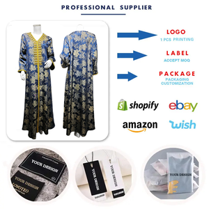 Abito Islamico <span class=keywords><strong>Aya</strong></span> 489 EID Ramadan per Donne, Ricamato in Jacquard, Vestito Musulmano Femminile Dubai - Product Image 3