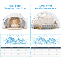Tente dôme géodésique en PVC transparent de 8m Igloo de luxe avec salle de bain pour hôtel