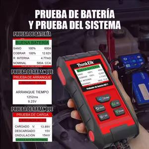 Testeur de batterie de voiture ThinkElk EBT-7 12V/24V <span class=keywords><strong>Espagnol</strong></span> pris <span class=keywords><strong>en</strong></span> charge avec mode de détection de lot <span class=keywords><strong>en</strong></span> un clic Analyseur de batterie pour voiture camion - Product Image 4