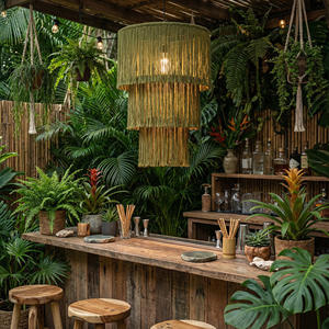 <span class=keywords><strong>Abat</strong></span>-<span class=keywords><strong>jour</strong></span> en macramé tissé à la main avec un tissage complexe pour la maison, la terrasse, la table ou la table à <span class=keywords><strong>d</strong></span>îner, ambiance chaleureuse de bougies, <span class=keywords><strong>d</strong></span>écoration bohème - Product Image 2