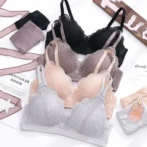 Z152 BH perempuan muda renda lembut, bra push up nyaman renda elastis mulus